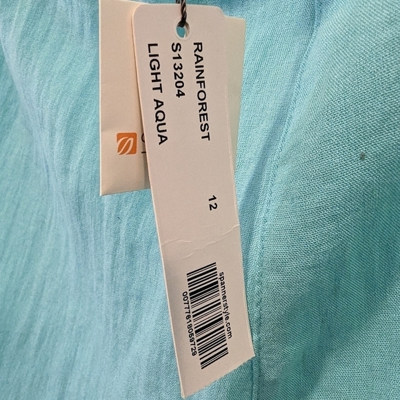 Spanner straight leg pants, lightweight, 80's pastel aqua blue Size 12 - Picture 10 of 10